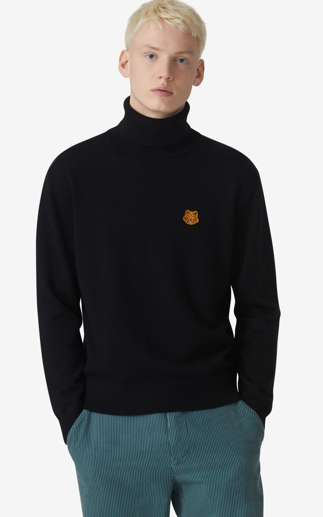 Jerseys Kenzo Tiger Crest roll neck Hombre Negras - SKU.6771017